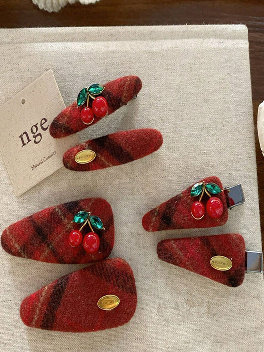 1pc Elegant Fruit & Vegetable Pattern Polyester (Polyethylene Terephthalate) Hair Clip